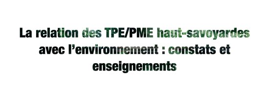 Enquête VERACY TPE/PME savoyardes environnement